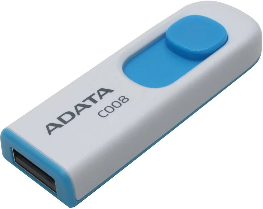 Ištraukiamas atmintukas Adata C008 32GB Baltas/mėlynas