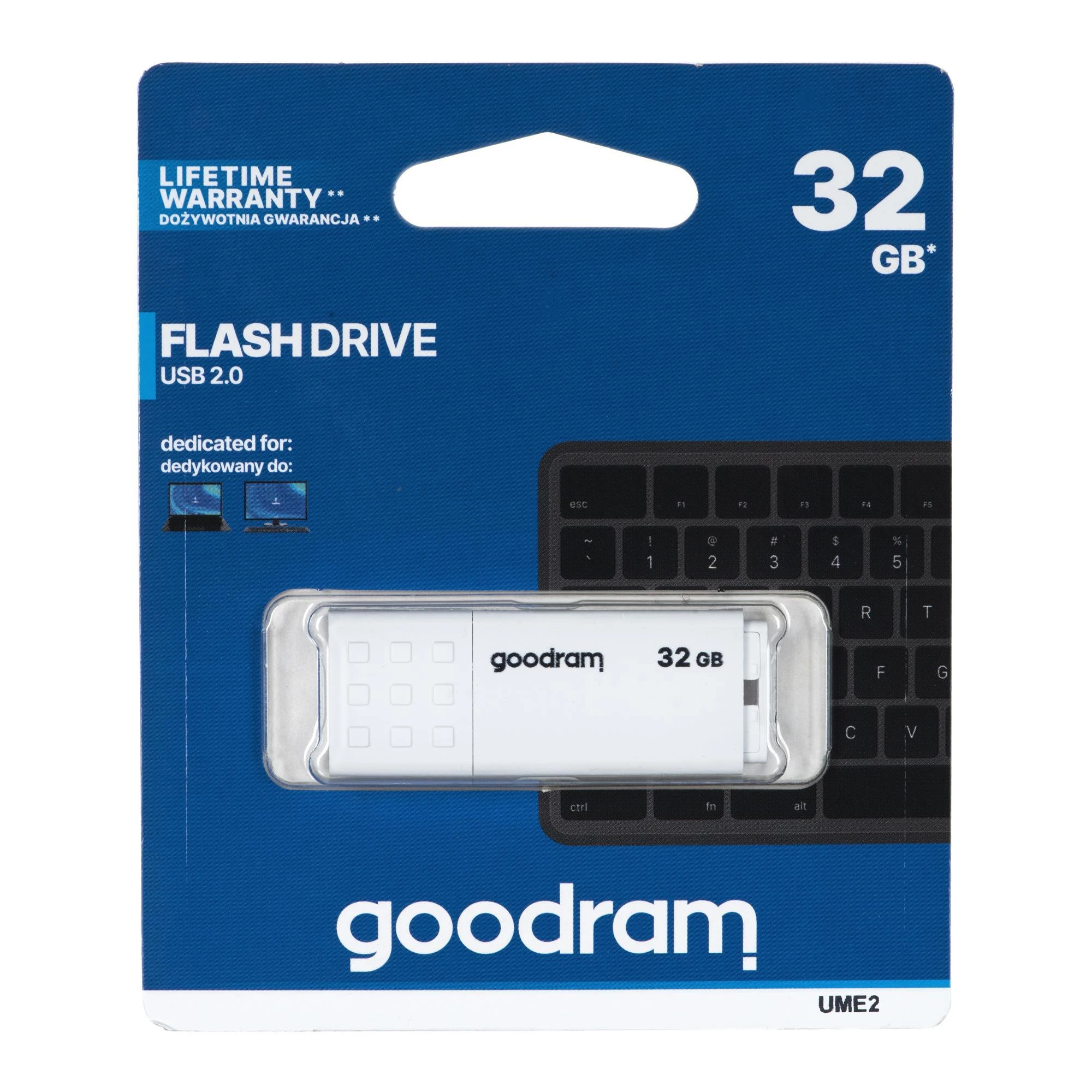 GOODRAM UME2-0320W0R11 GOODRAM atmintis USB UME2 32GB USB 2.0 Baltas