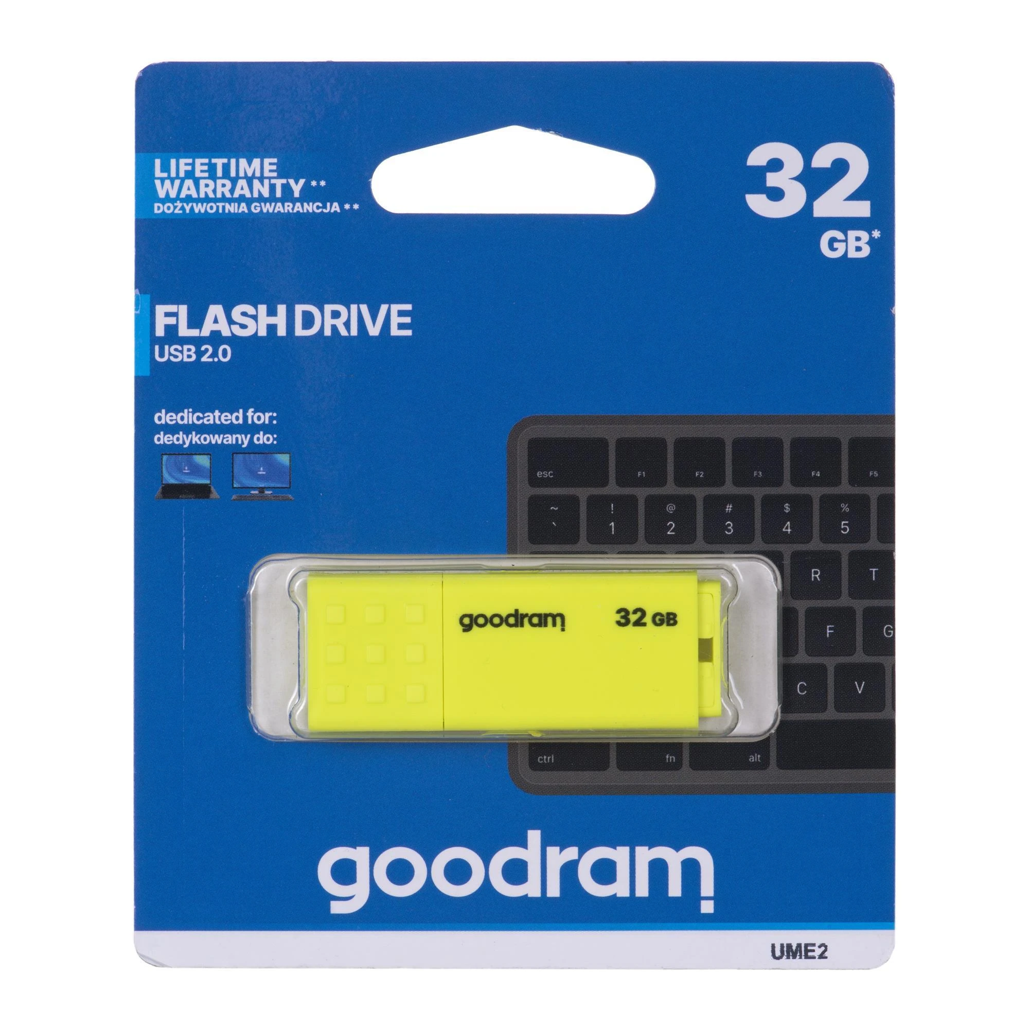 GOODRAM UME2-0320Y0R11 GOODRAM atmintis USB UME2 32GB USB 2.0 Geltona