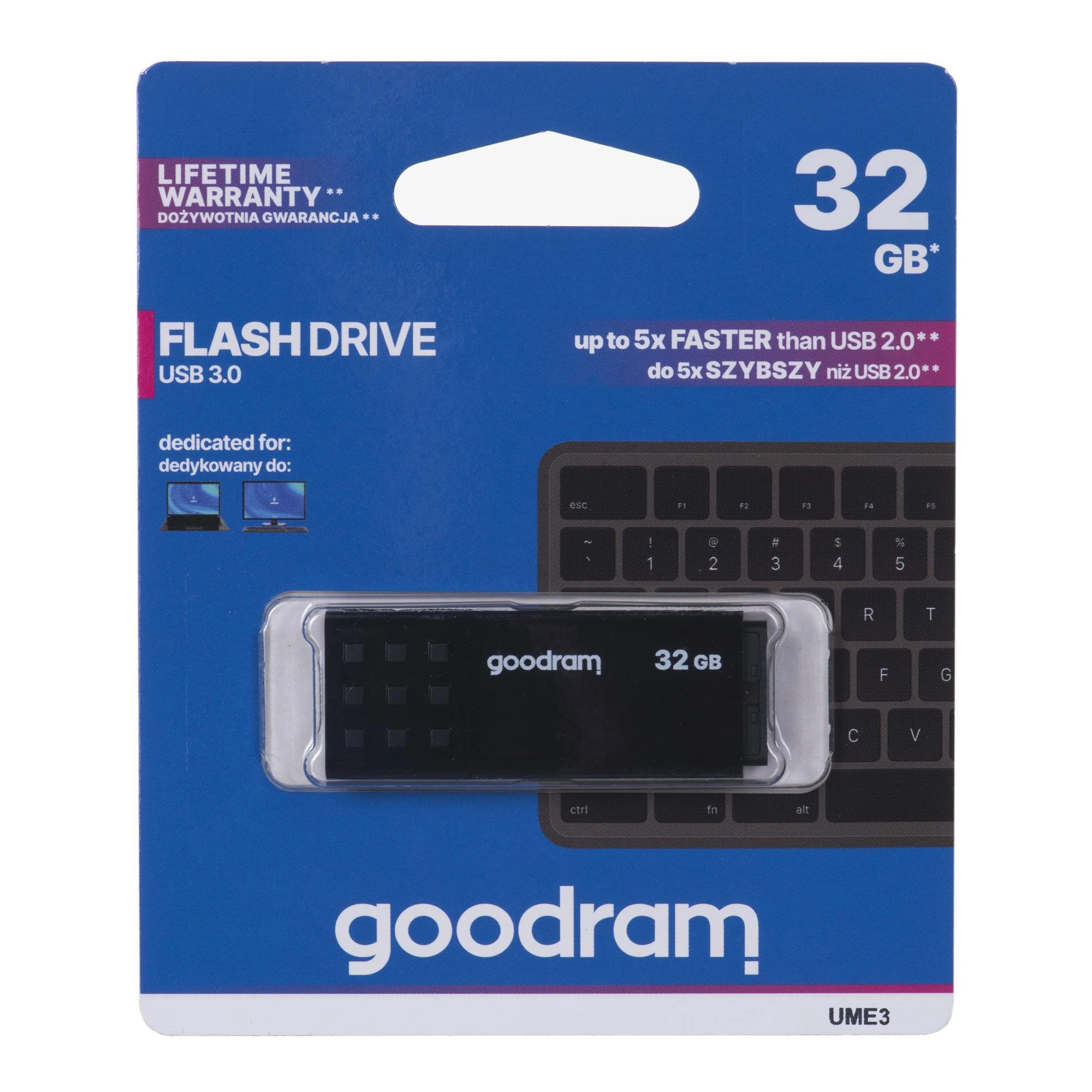 GOODRAM UME3-0320K0R11 GOODRAM atmintis USB UME3 32GB USB 3.0 Juodas