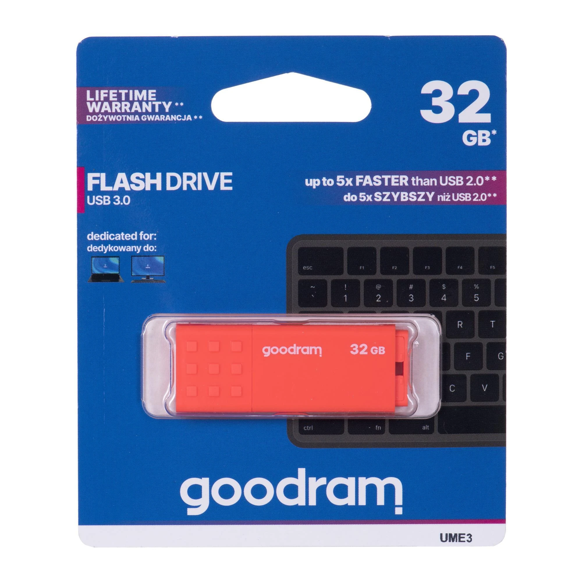 GOODRAM UME3-0320O0R11 GOODRAM atmintis USB UME3 32GB USB 3.0 Oranžinis