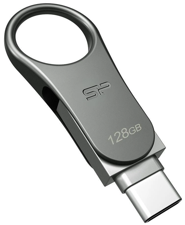 „Silicon Power Mobile C80“ USB atmintinė 128 GB A tipo USB / C tipo USB 3.0 (3.1 Gen 1) Titanium