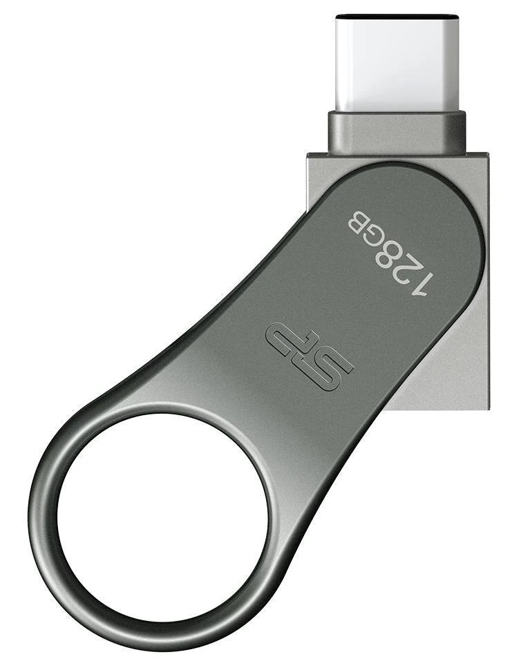 „Silicon Power Mobile C80“ USB atmintinė 128 GB A tipo USB / C tipo USB 3.0 (3.1 Gen 1) Titanium