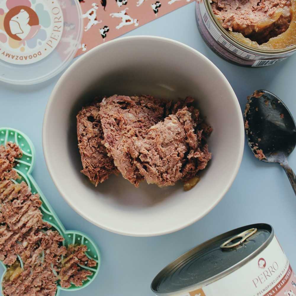PERRO Junior Pork su morkomis - šlapias šunų maistas - 410g