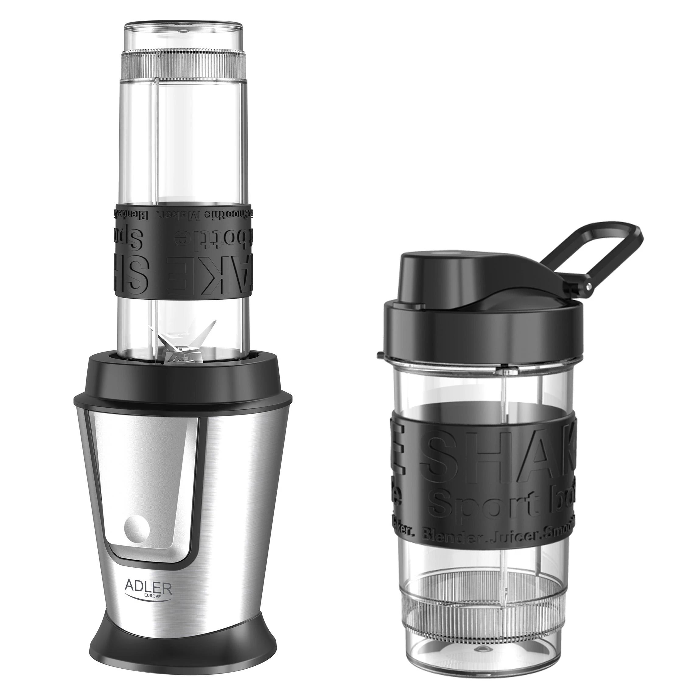 Adler | Maišytuvas | AD 4081 | Tabletop | 800 W | Jar material BPA Free Plastic | Jar capacity 0.4 + 0.57 L | Ice crushing | Juodas/Nerūdijantis plienas