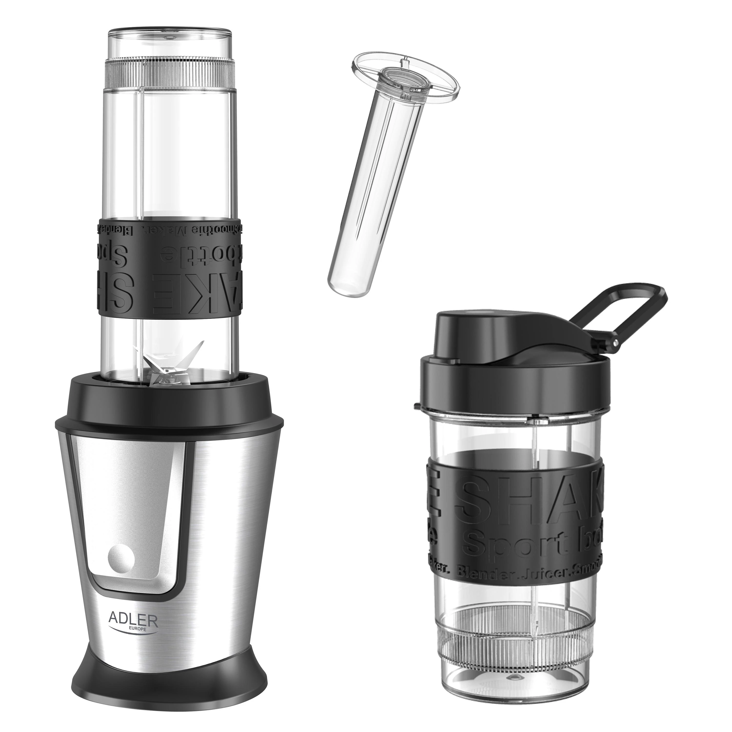 Adler | Maišytuvas | AD 4081 | Tabletop | 800 W | Jar material BPA Free Plastic | Jar capacity 0.4 + 0.57 L | Ice crushing | Juodas/Nerūdijantis plienas