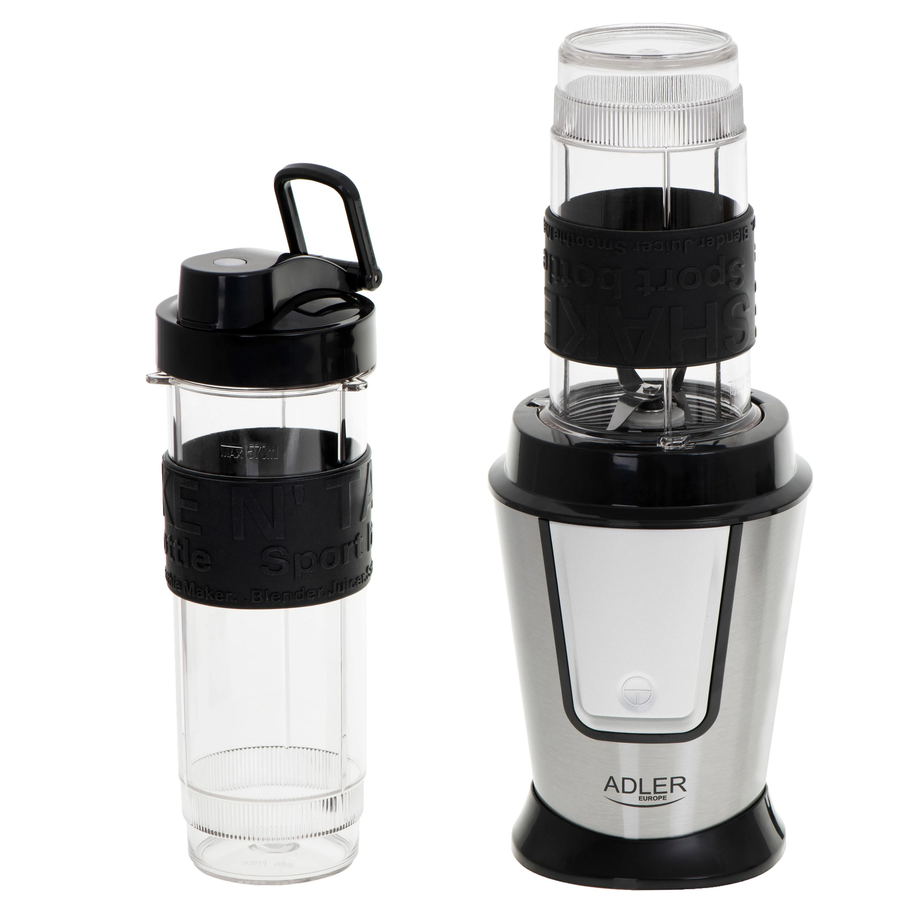 Adler | Maišytuvas | AD 4081 | Tabletop | 800 W | Jar material BPA Free Plastic | Jar capacity 0.4 + 0.57 L | Ice crushing | Juodas/Nerūdijantis plienas