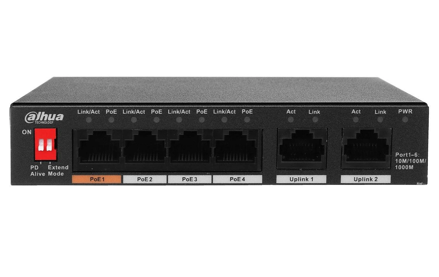 Šakotuvas SWITCH POE PFS3006-4GT-60-V2 4 PRIEVADŲ DAHUA