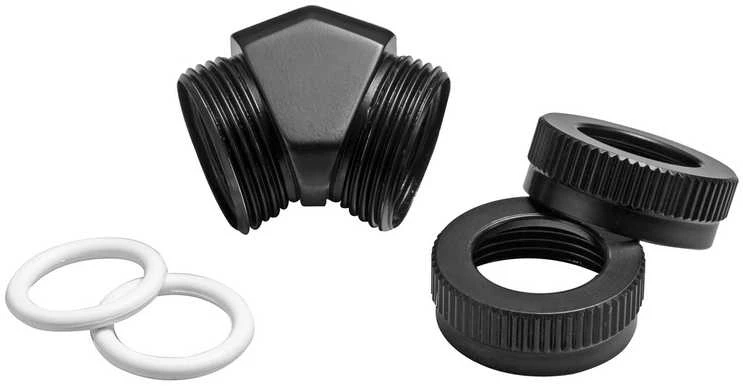 PHANTEKS Hard-Tube Adapteris 2x 12mm 45 degrees – juodas