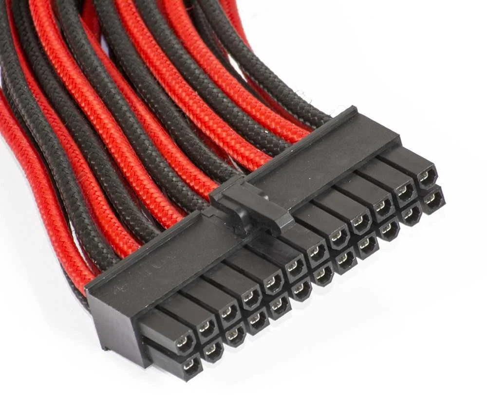 PHANTEKS 8-Pin EPS12V Extension 50cm – sleeved raudonos spalvos