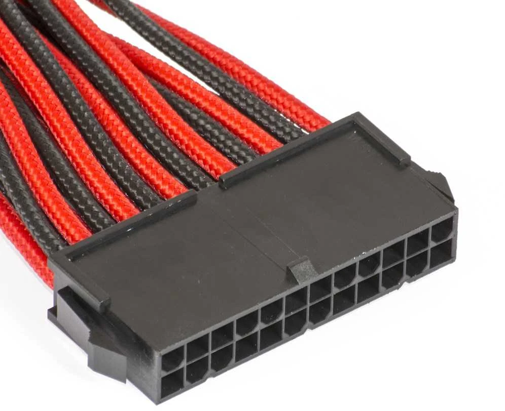 PHANTEKS 8-Pin EPS12V Extension 50cm – sleeved raudonos spalvos