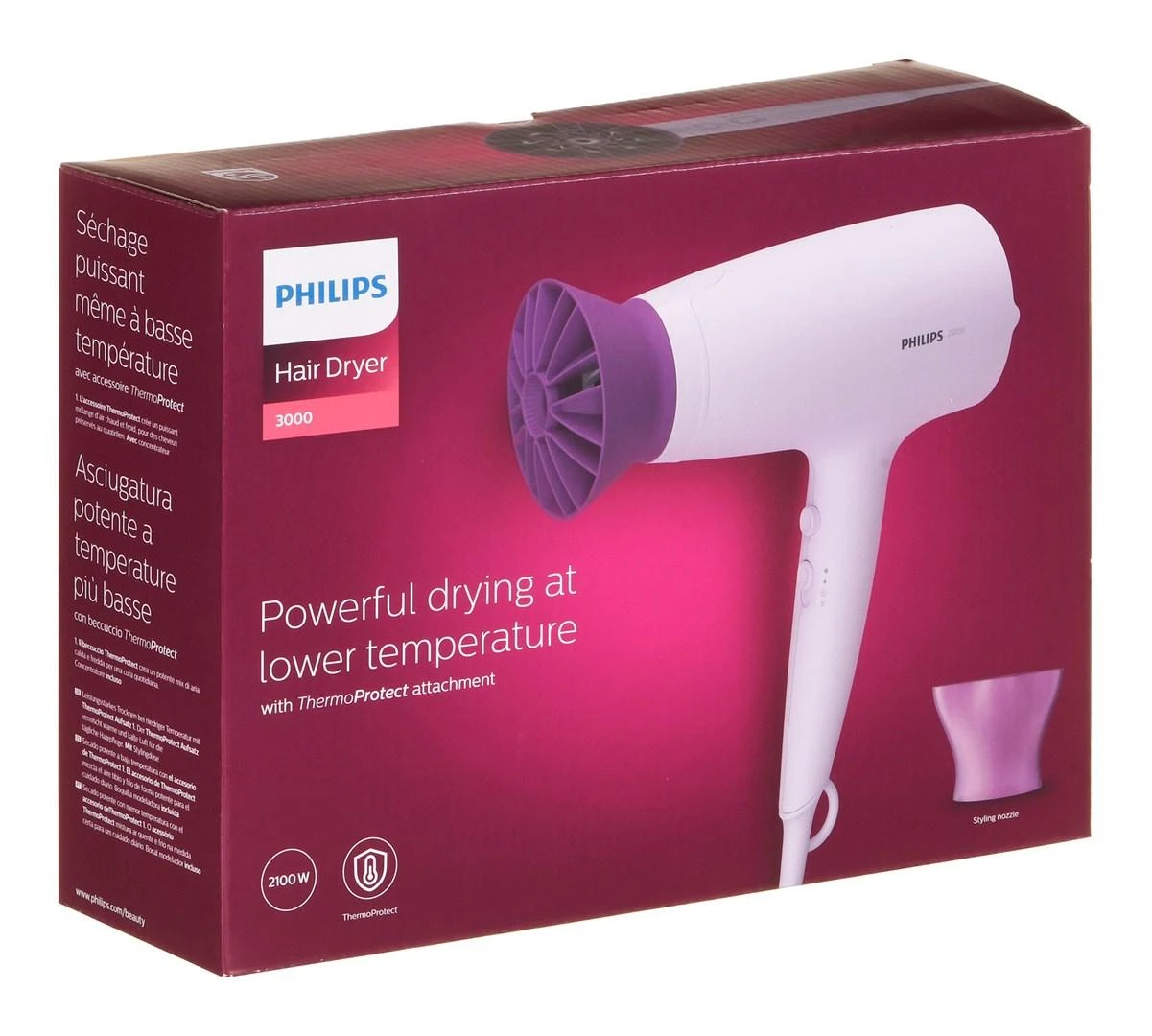 Plaukų džiovintuvas Philips 3000 serija BHD341/10, Violetinės spalvos