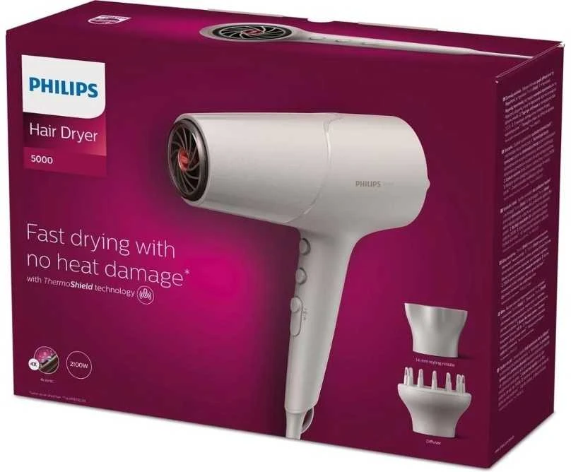 Philips 5000 series BHD501/20 plaukų džiovintuvas 2100 W Baltas