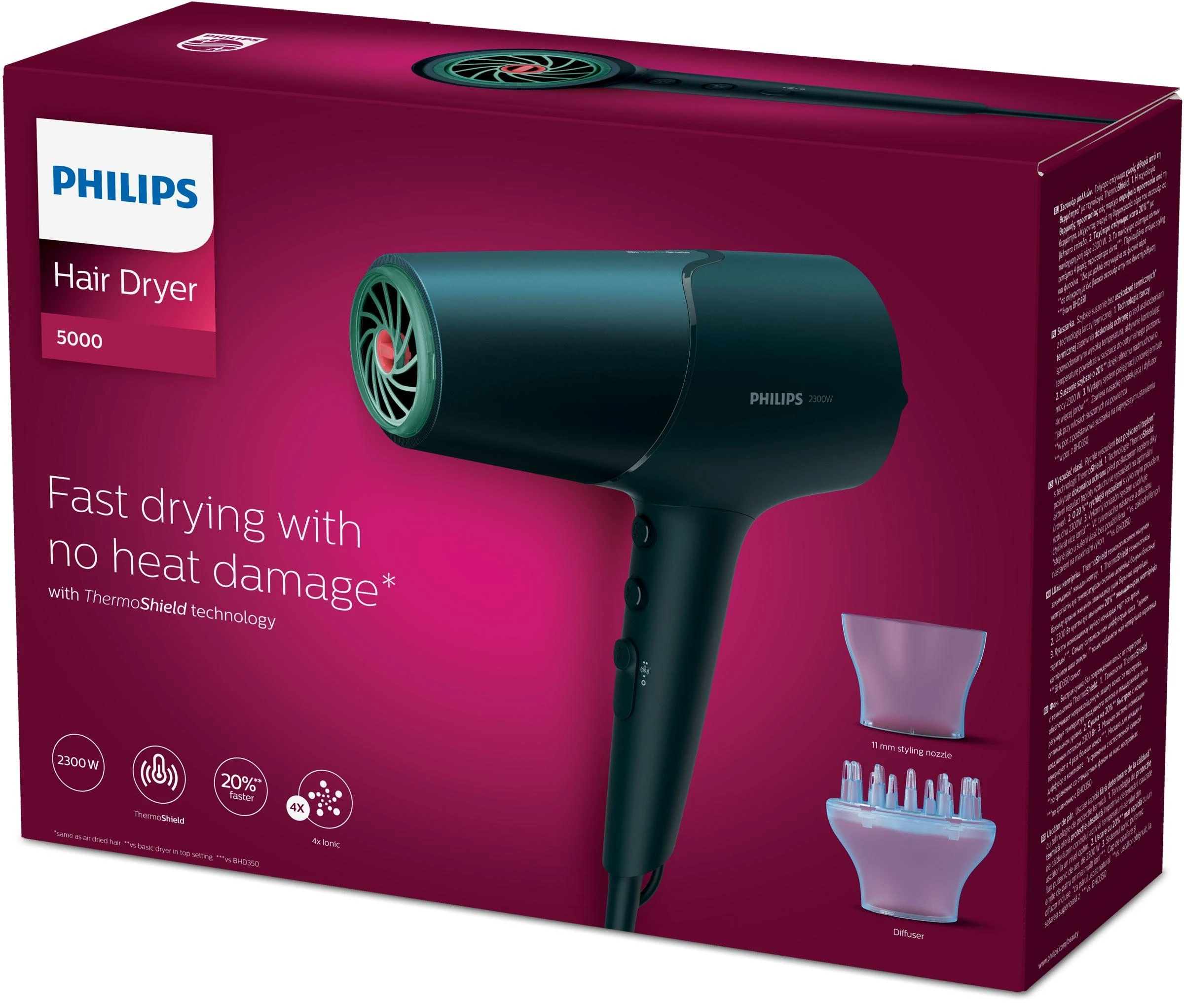 Philips 5000 Series Plaukų džiovintuvas (BHD512/00)