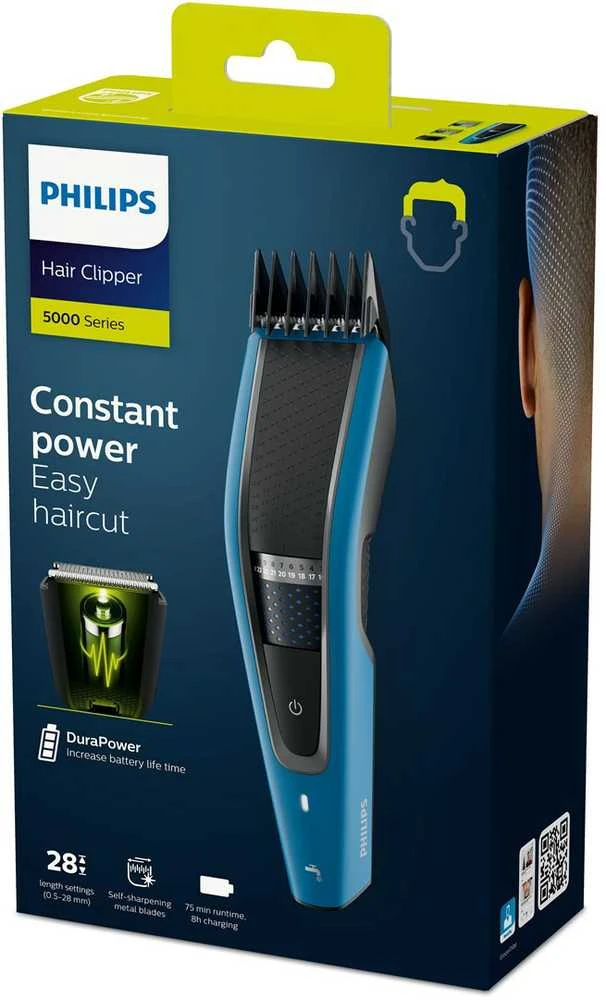 Philips 5000 series HC5612/15 plaukų kirpimo mašinėlės/kirpimo mašinėlė Juodas, Mėlyna 28 Nikelio-metalo hidridas (NiMH)