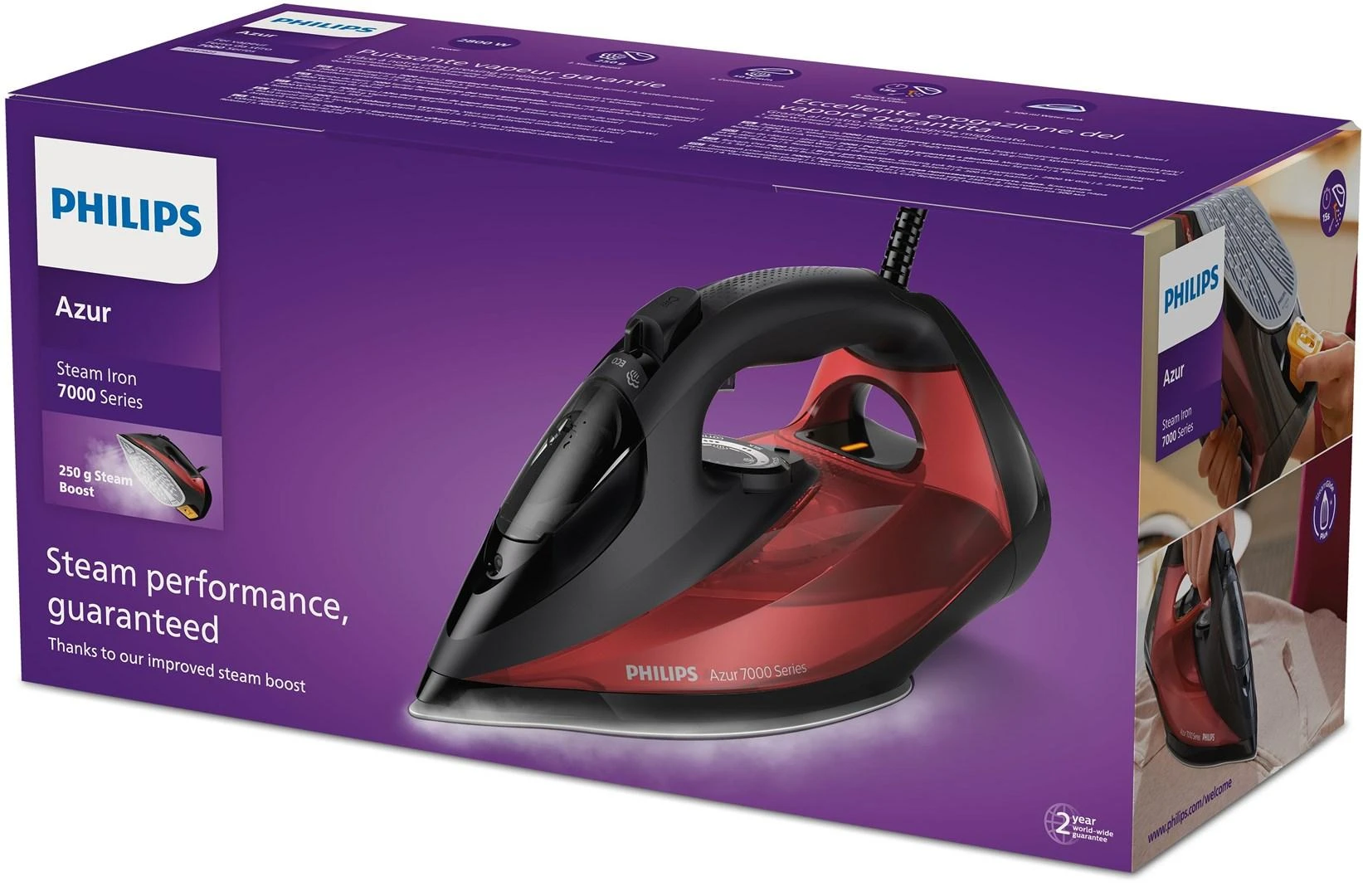 Garinis lygintuvas Philips 7000 serija DST7022/40, juoda / raudona