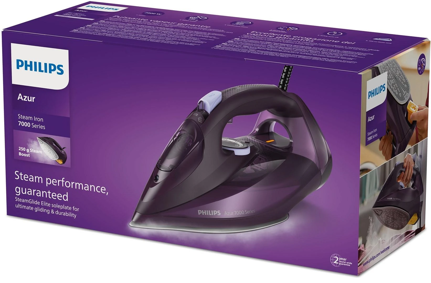 Garų lygintuvas Philips 7000 Serija DST7051/30, violetinis