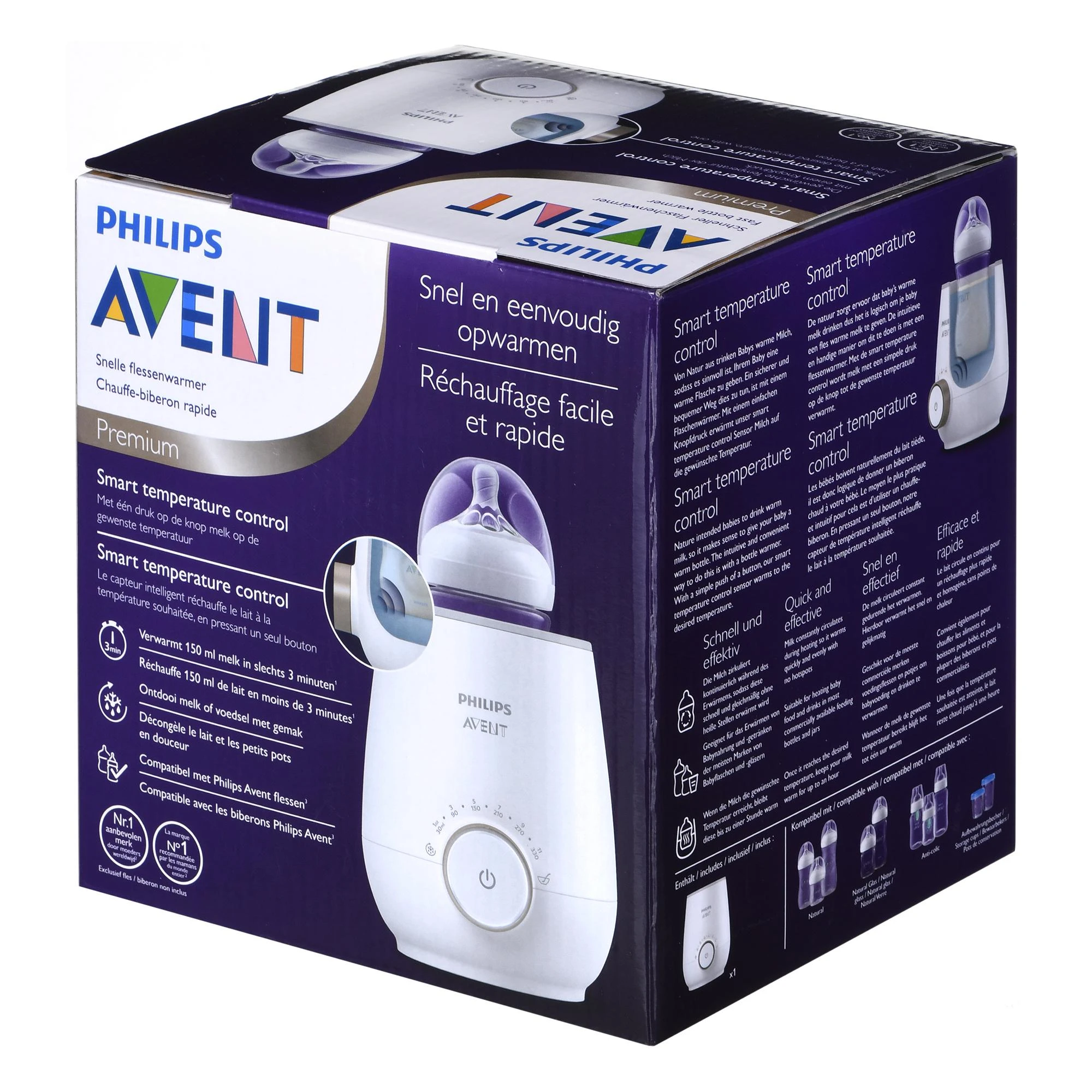 Philips Avent Premium Greitai veikiantis buteliukų šildytuvas SCF358/00