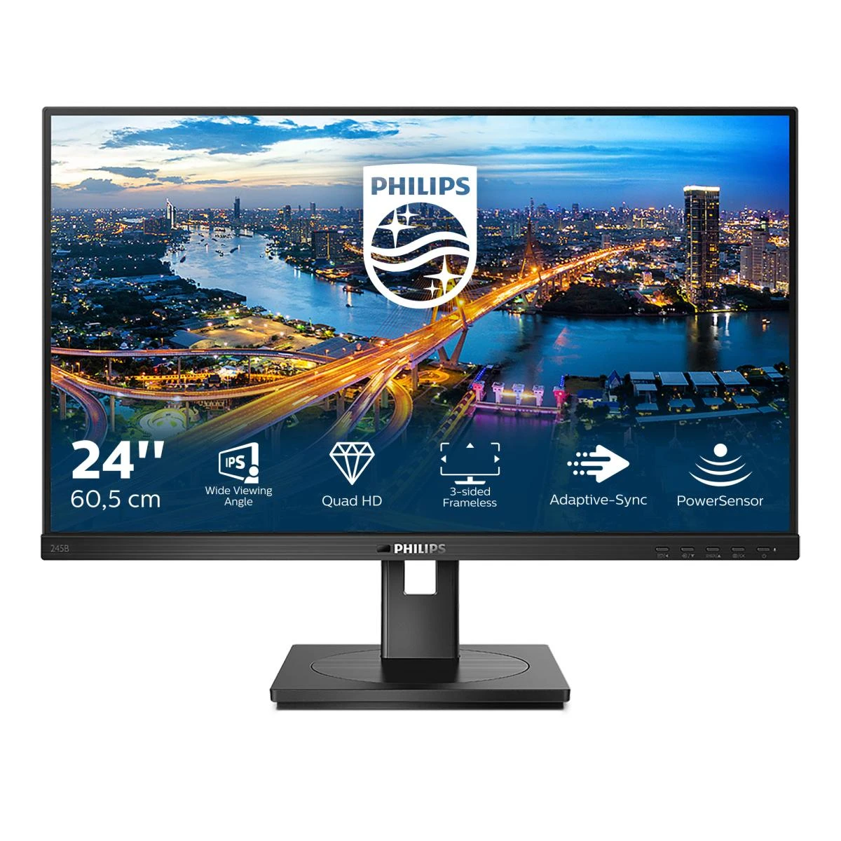 Monitorius Philips B Line 245B1/00 LED 23.8", Juodos spalvos