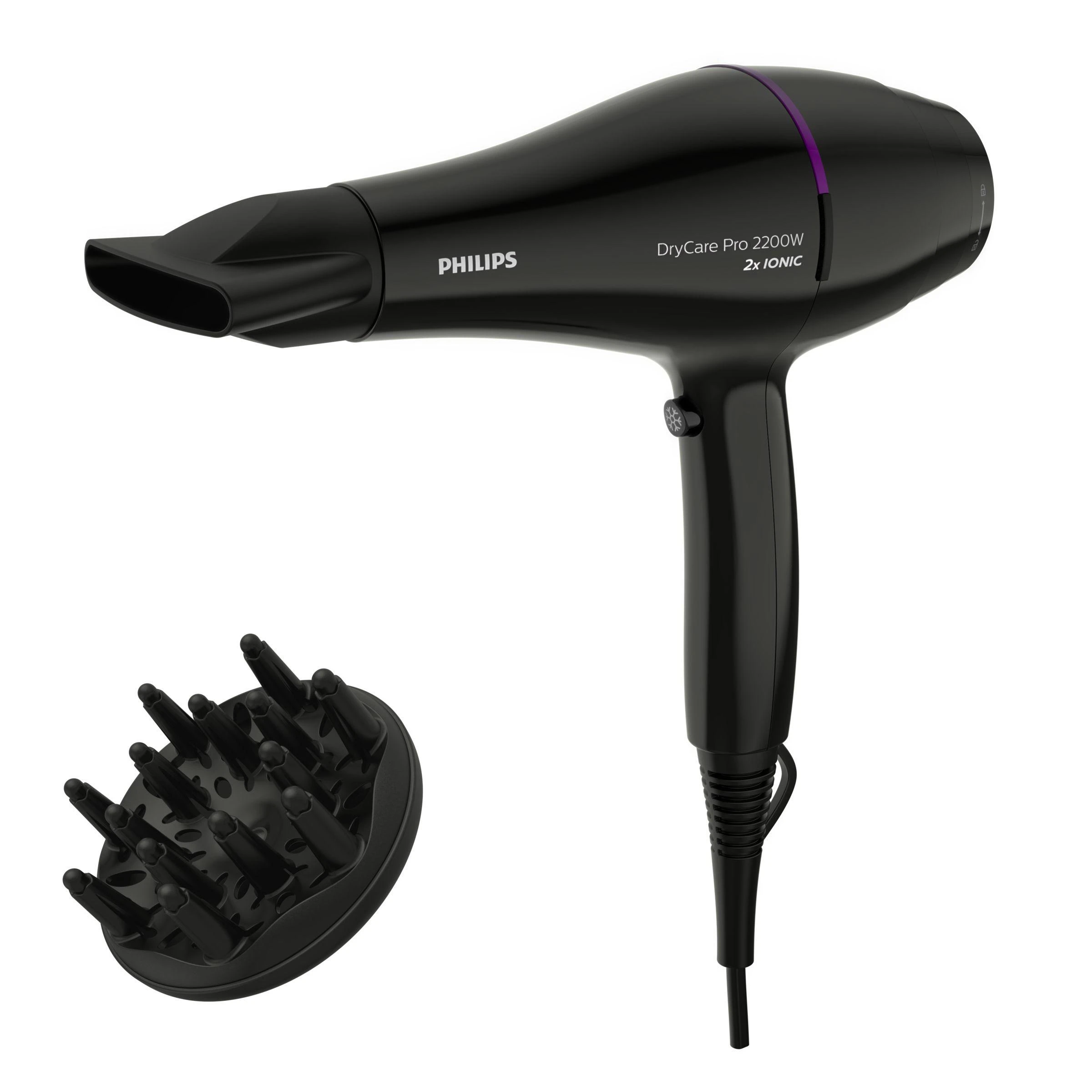 Plaukų džiovintuvas Philips DryCare „Pro“ BHD274/00, Juodos spalvos
