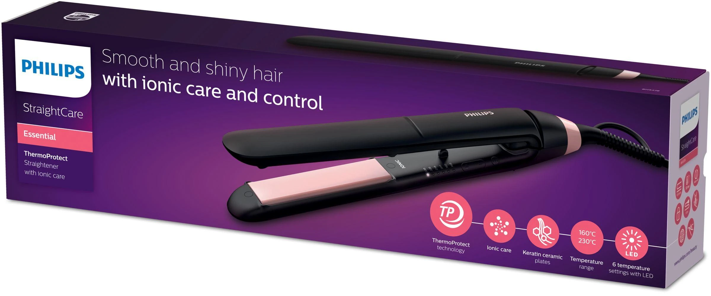 Tiesinimo žnyplės Philps StraightCare Essential BHS378/00