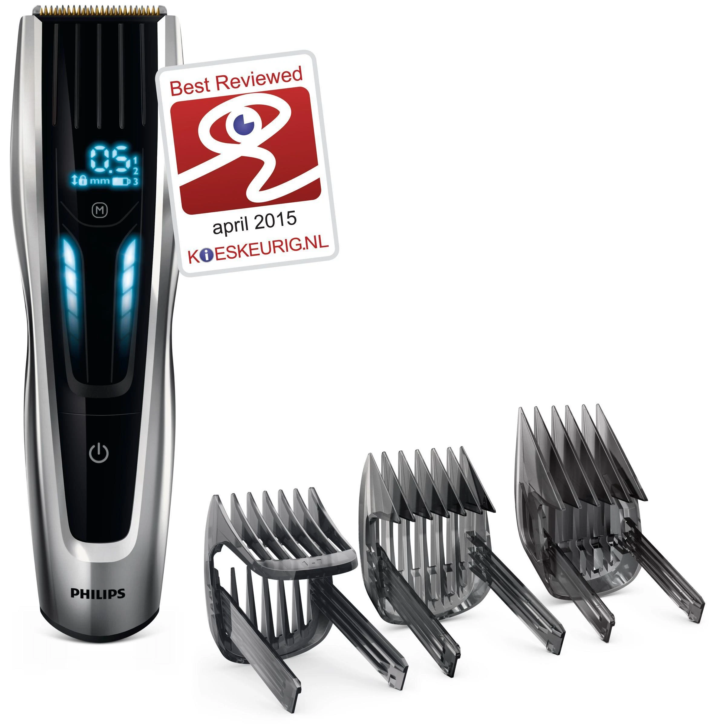 „Philips“ serijos 9000 plaukų kirpimo mašinėlė HC9450/15, titano peiliukai, 400 ilgio nustatymų, 120 min. veikia be laido / 1 val. įkrovimas