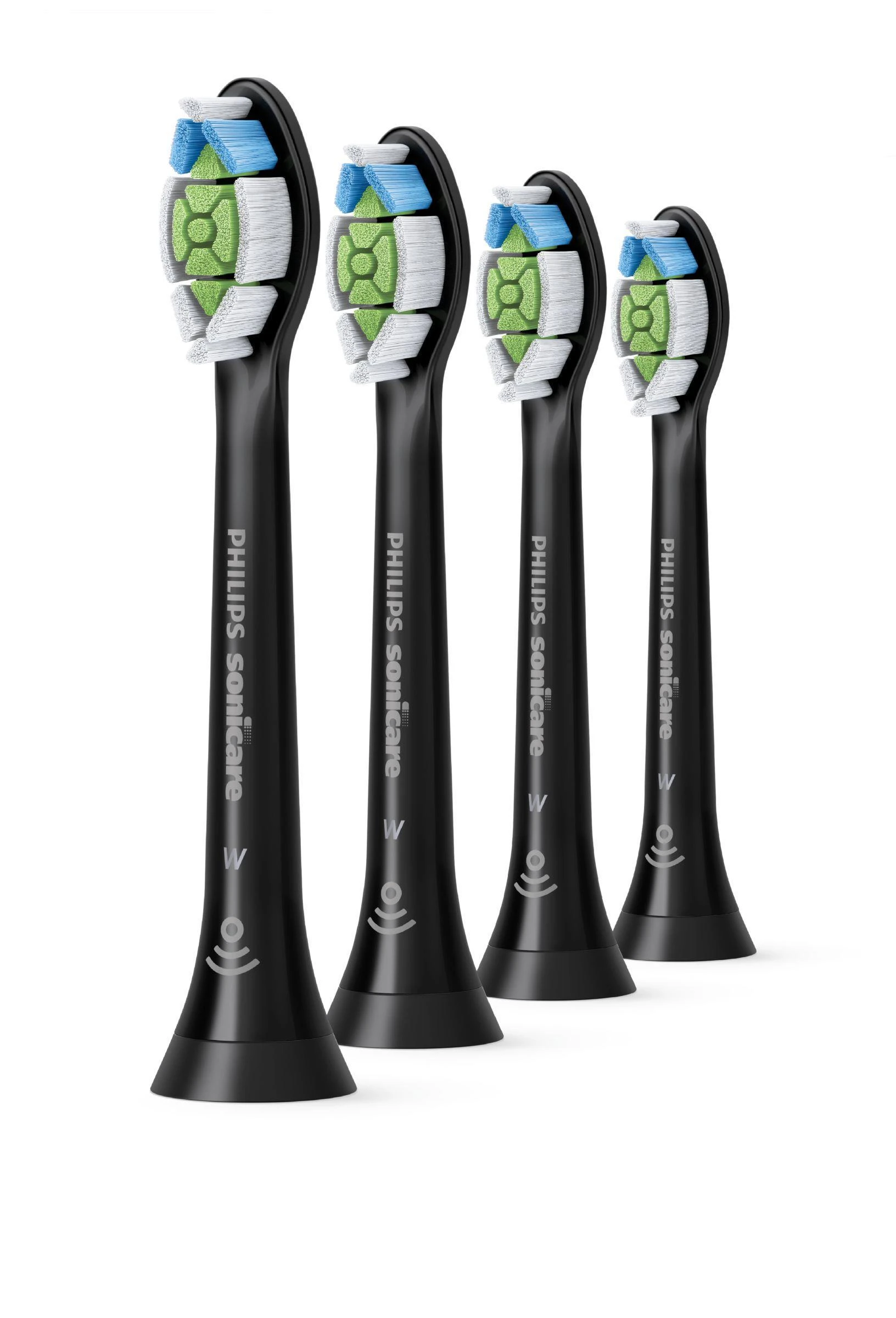 4 dalių šepetėlių galvučių pakuotė Philips Sonicare Optimal White HX6064/11, Juodos