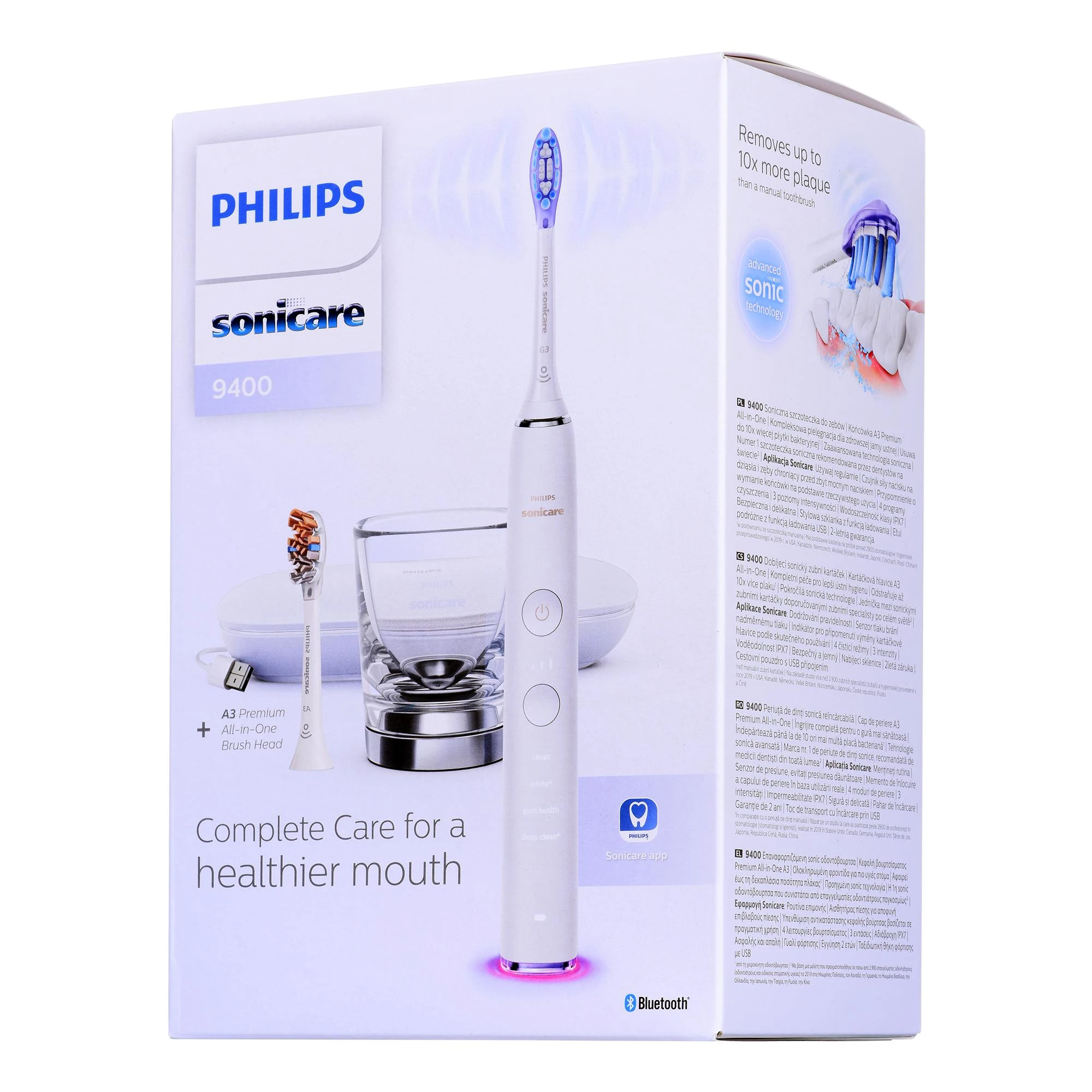 Philips Sonicare DiamondClean Smart 9400 „Sonic“, elektrinis dantų šepetėlis su programėle HX9917/88