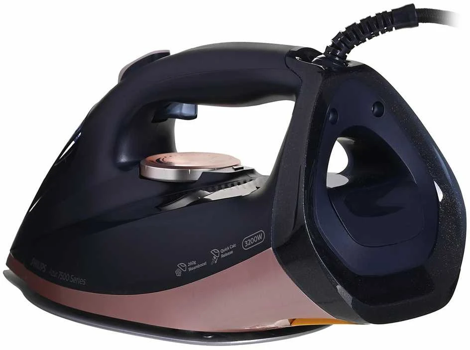 Philips | DST7510/80 | Garų lygintuvas | 3200 W | Vanduo tank capacity 300 ml | Continuous steam 55 g/min | Steam boost performance 260 g/min | Mėlyna/Gold