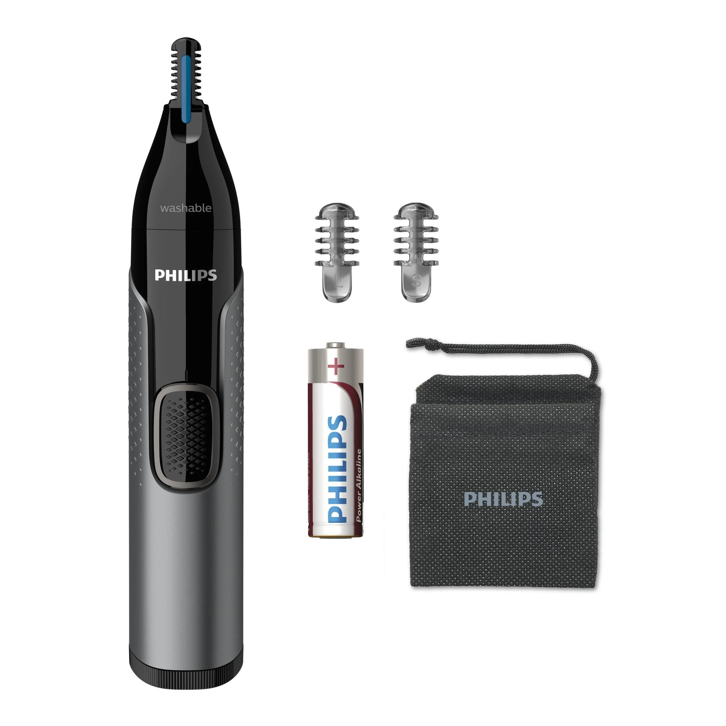 Philips series 3000 Patogi nosies, ausų ir antakių kirpimo mašinėlė NT3650/16 100 % atspari vandeniui, dvipusė apsaugos sistema