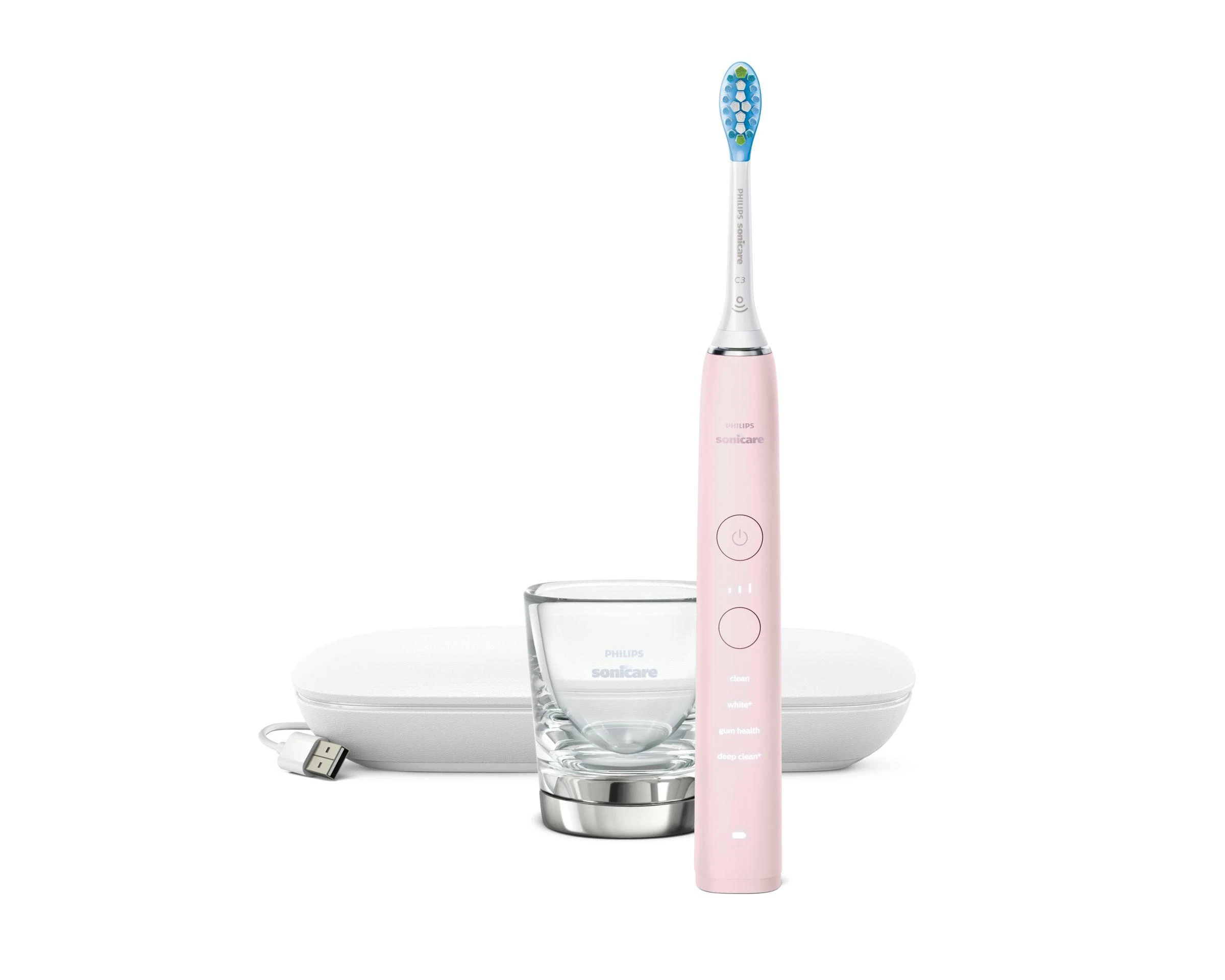 Philips Sonicare DiamondClean 9000 rožinis šepetėlis su priedais