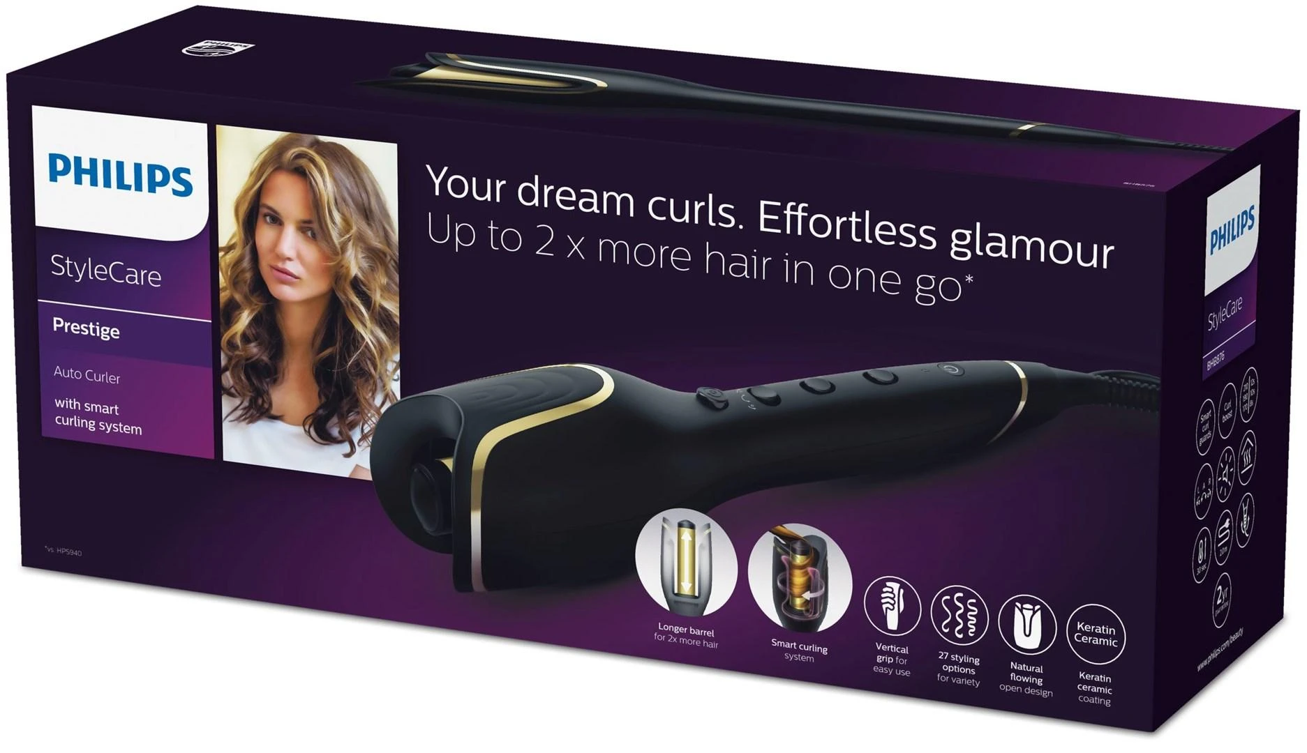 Automatinis garbanų formavimo prietaisas Philips StyleCare Prestige Auto BHB876/00