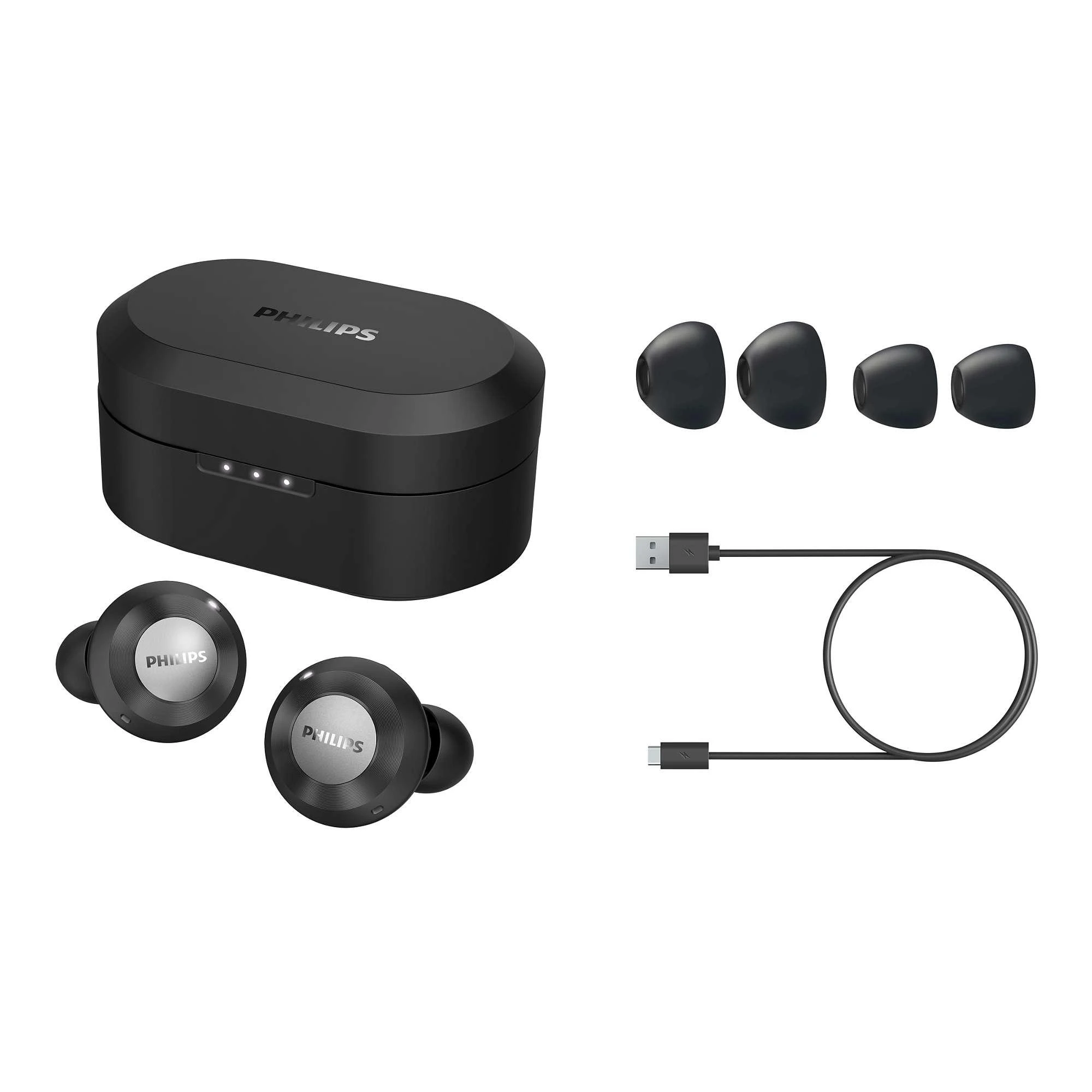 Į ausis dedamos iš tikrųjų belaidės ausinės Philips TAT8505BK/00, Juodos