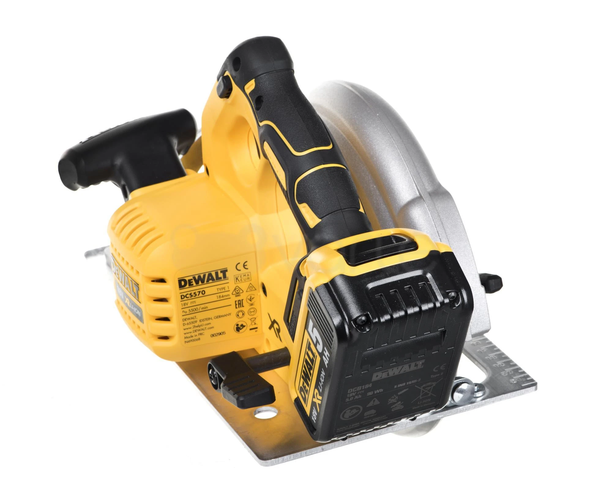 Akumuliatorinis diskinis pjūklas Dewalt DCS570P2 18V 2x5Ah