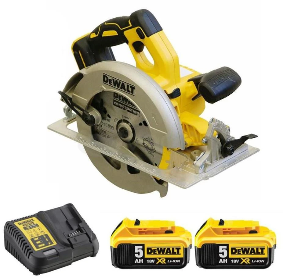 Dewalt DCS570P2 pjūklas su 18V akumuliatoriais ir krovikliu