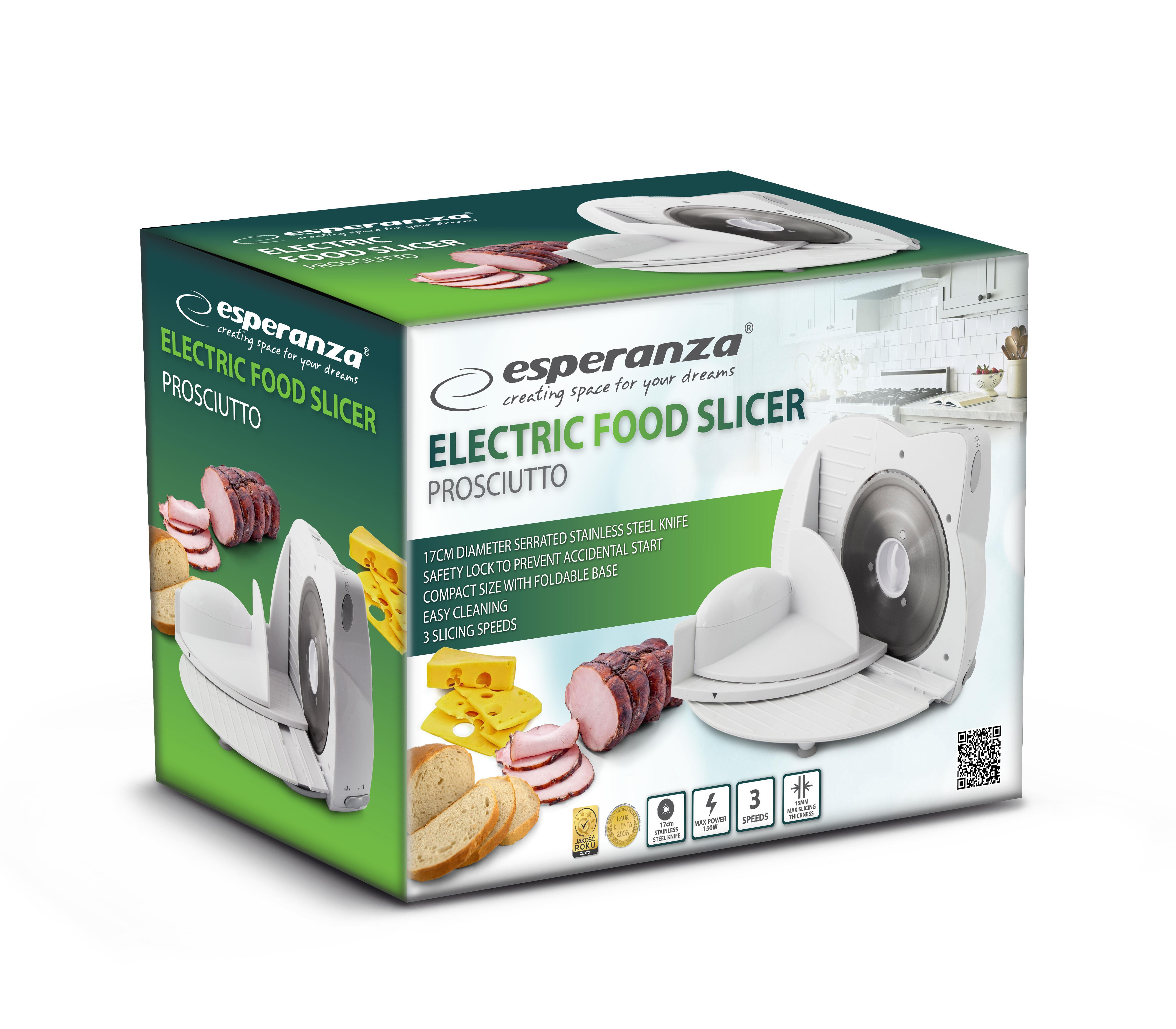 ESPERANZA Slicer electric nza Prosciutto EKM017W 150W baltas, modelis