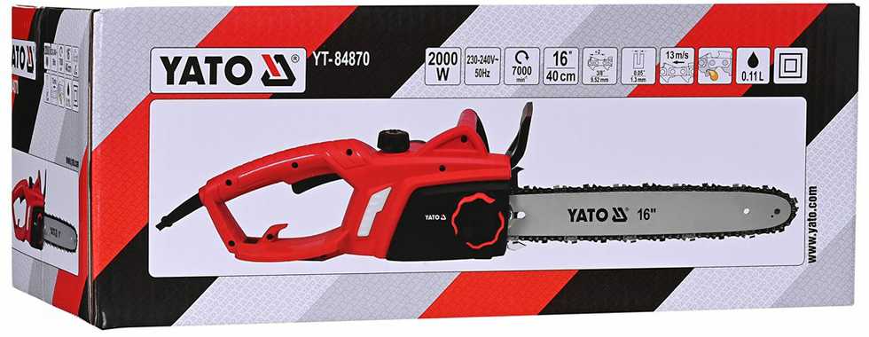 Elektrinis grandininis pjūklas Yato YT-84870, 40cm, 2000W