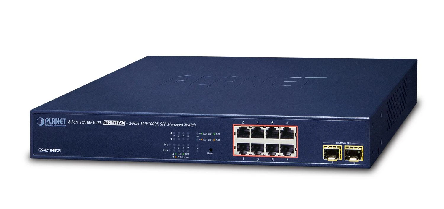Šakotuvas Switch Planet GS-4210-8P2S