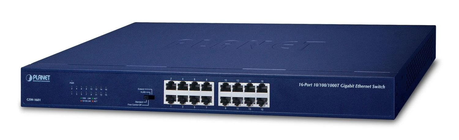 16-prievadų Gigabitinis interneto tinklo šakotuvas Planet GSW-1601