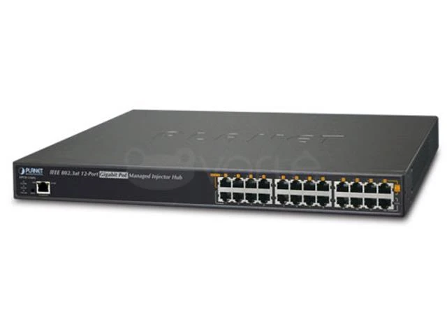 Šakotuvas Planet 12-Port Gigabit IEEE 802.3at PoE+ Managed Injector Hub (360 vatų)