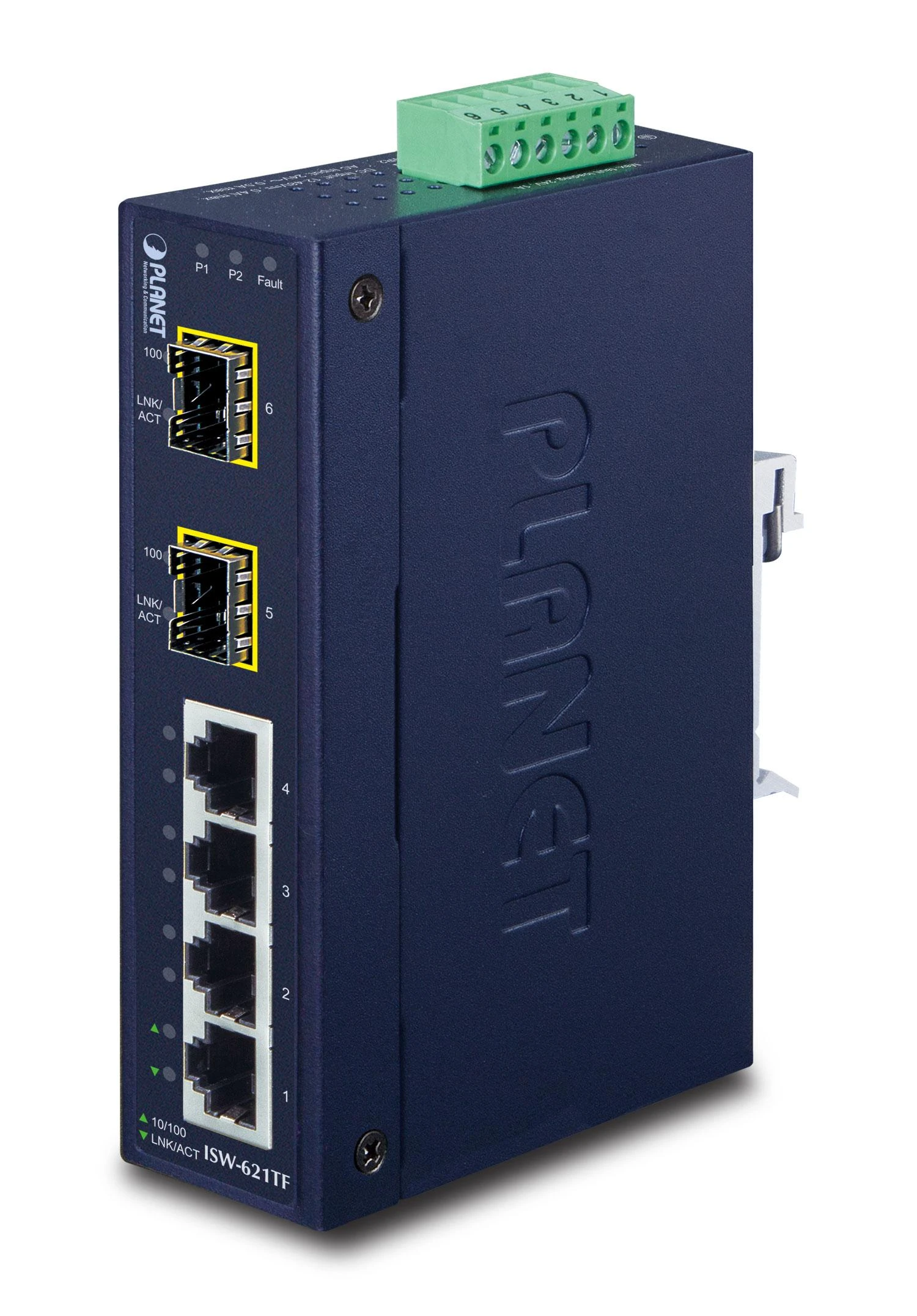 Šakotuvas PLANET ISW-621TF tinklo komutatorius Ne-valdomas L2 Fast Ethernet (10/100) Mėlyna