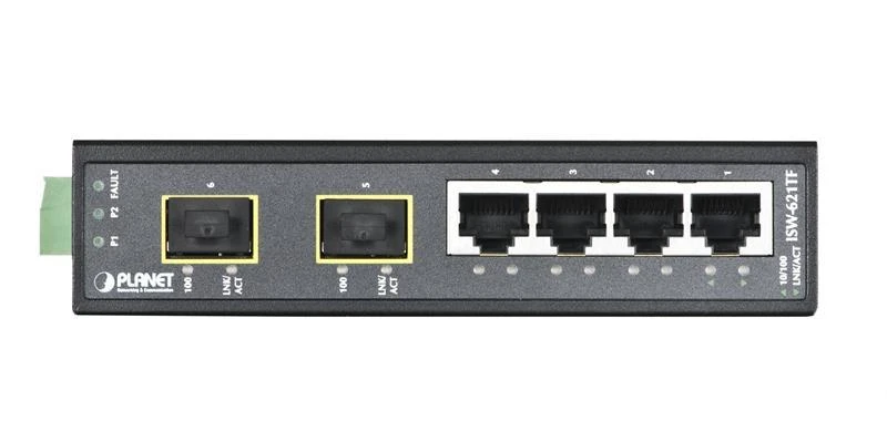 Šakotuvas PLANET ISW-621TF tinklo komutatorius Ne-valdomas L2 Fast Ethernet (10/100) Mėlyna