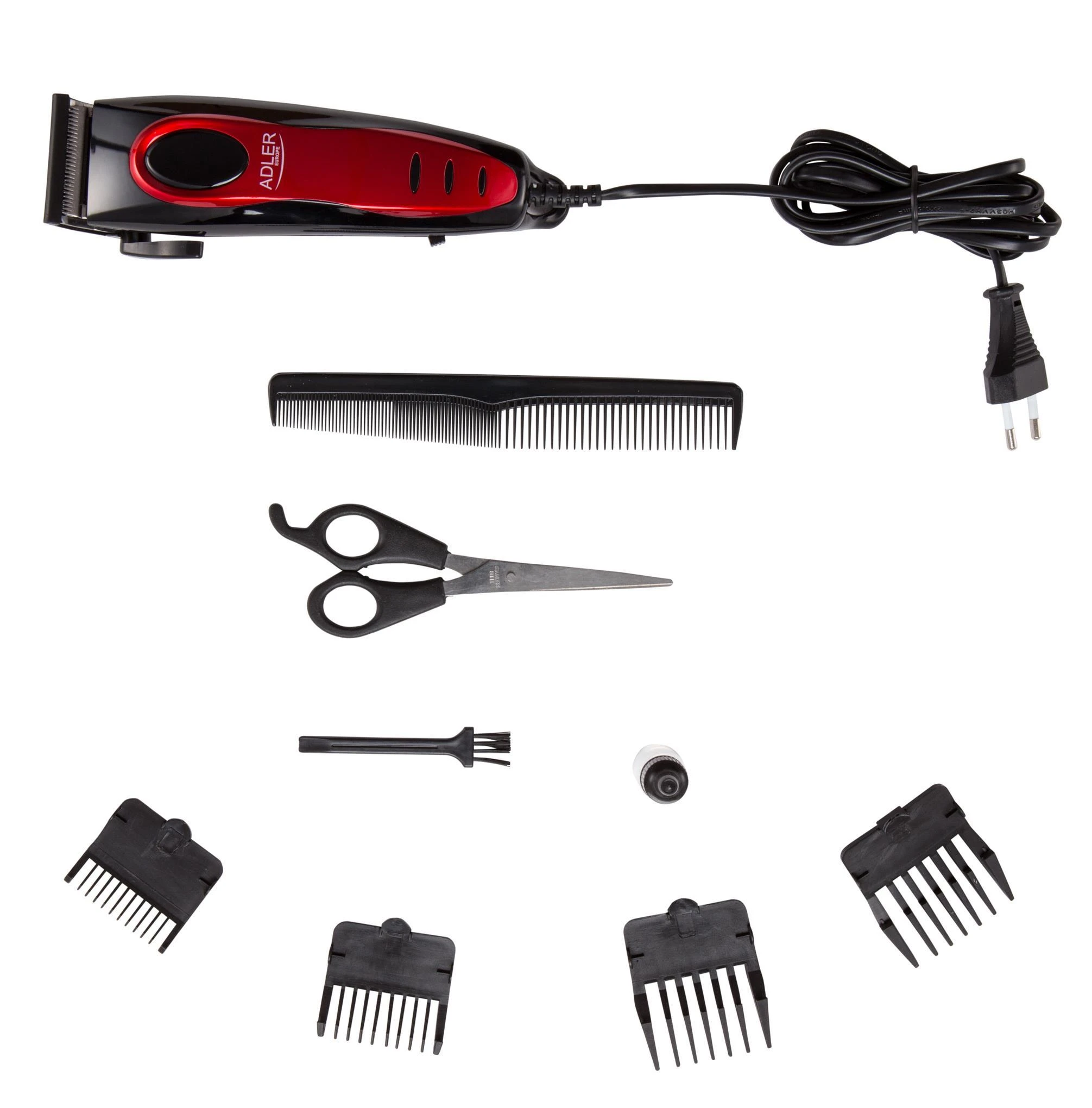 Plaukų kirpimo mašinėlė Adler su priedų rinkiniu