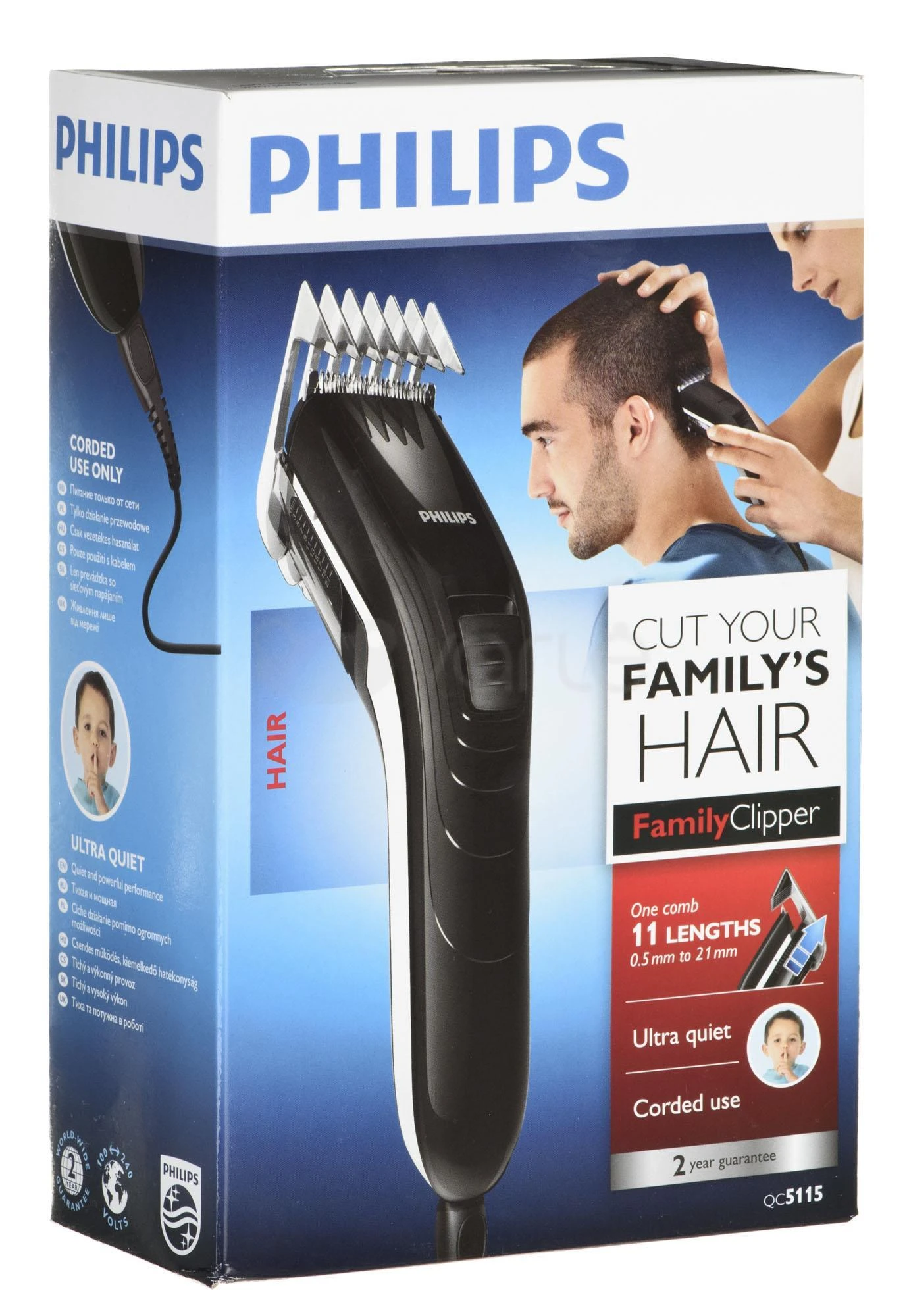 Philips šeimos plaukų kirpimo mašinėlė QC5115/15