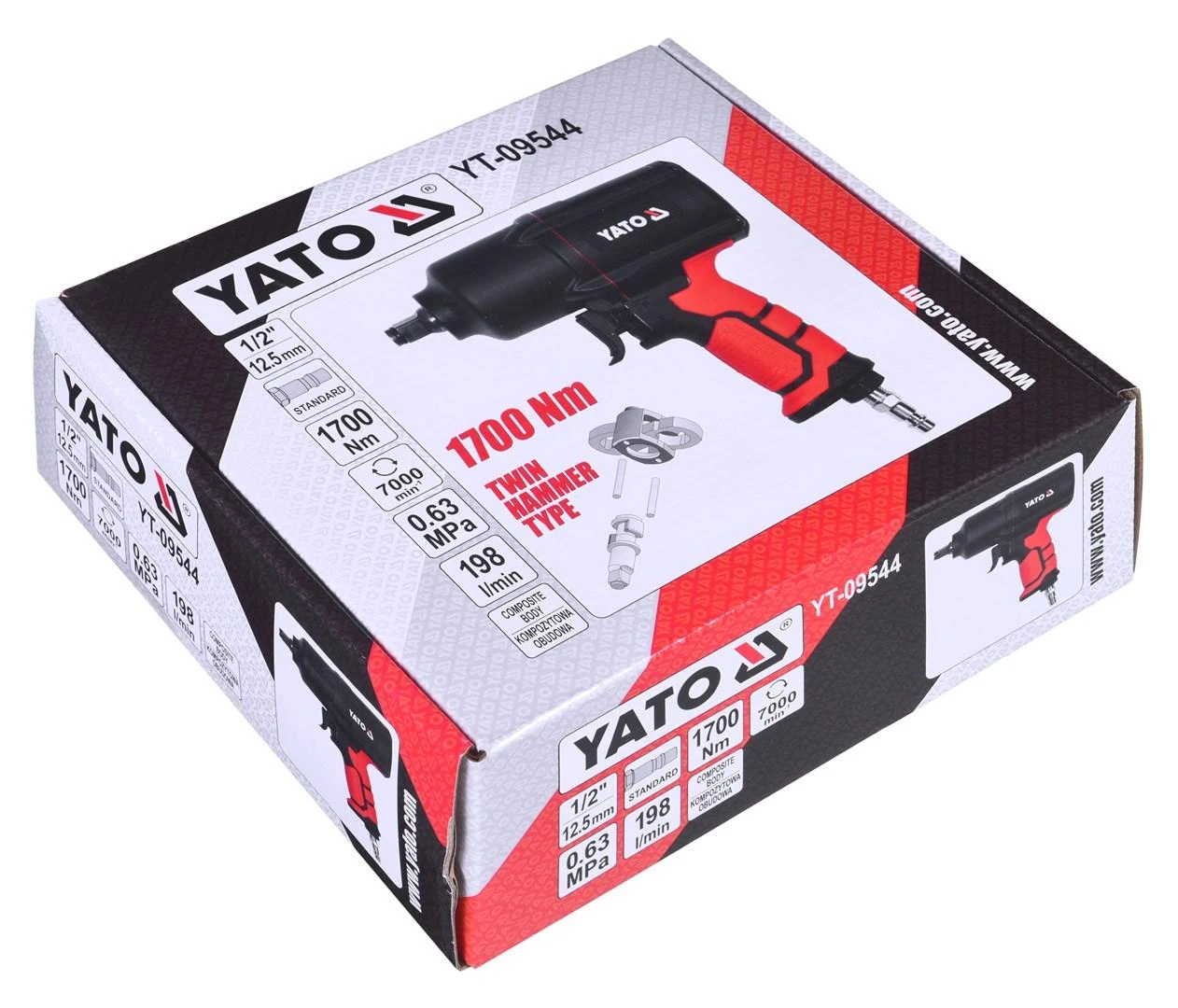 Yato pneumatinis smūginis veržliasūkis YT-09544 1700Nm 1/2"