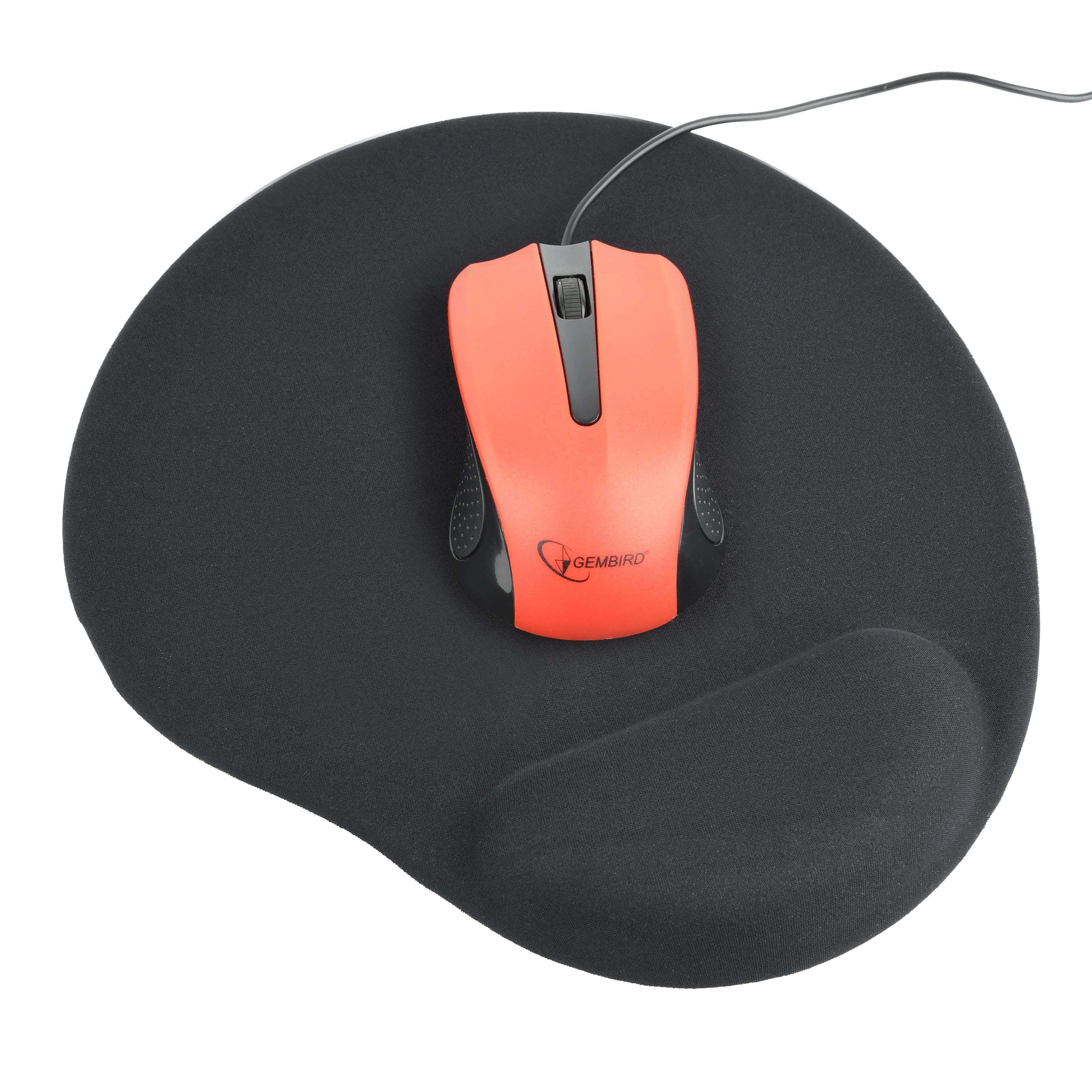 Gembird | Gel Pelės kilimėlis su riešo atrama | Ergonomic Pelės kilimėlis | 240 x 220 x 4 mm | Juodas