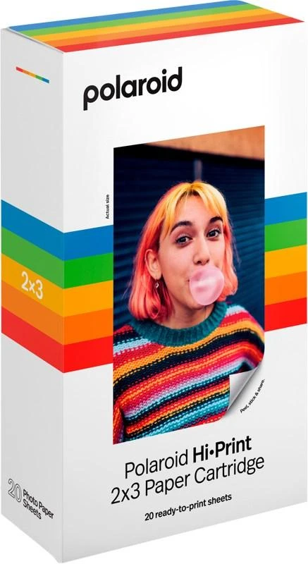 POLAROID HI-PRINT CARTRIDGE 2,1X3,4" 20-PACK STICKY BACK