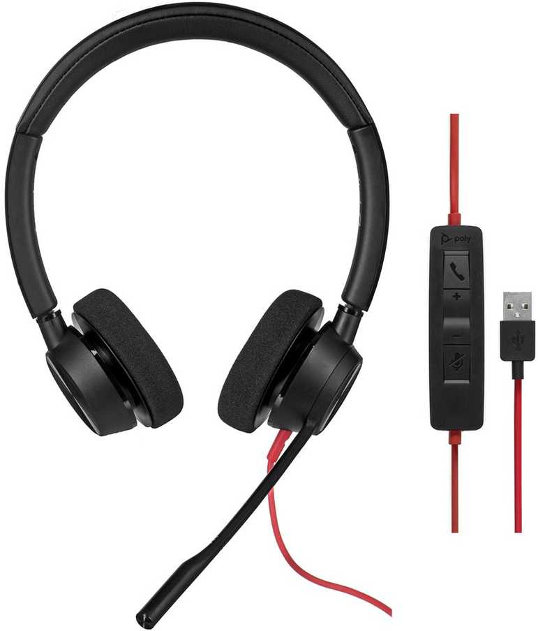 Ausinės Hewlett Packard (HP) Plantronics POLY Blackwire 3320 BW3320 USB-A