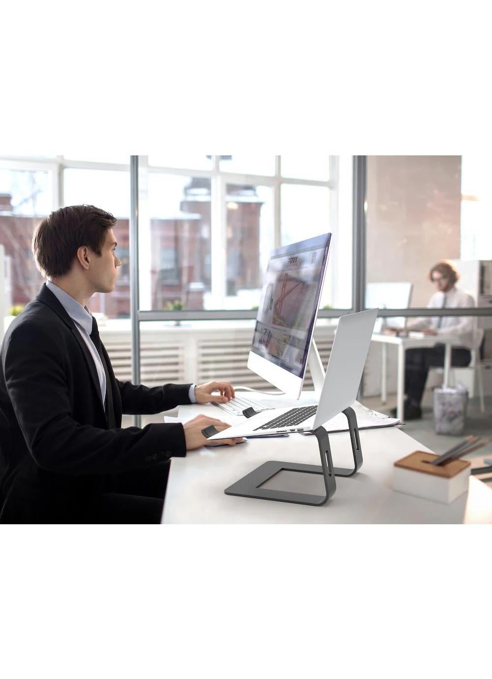 PORT DESIGNS | Ergonomic Notebook stand | 901103 | Notebook Stand | Juodas