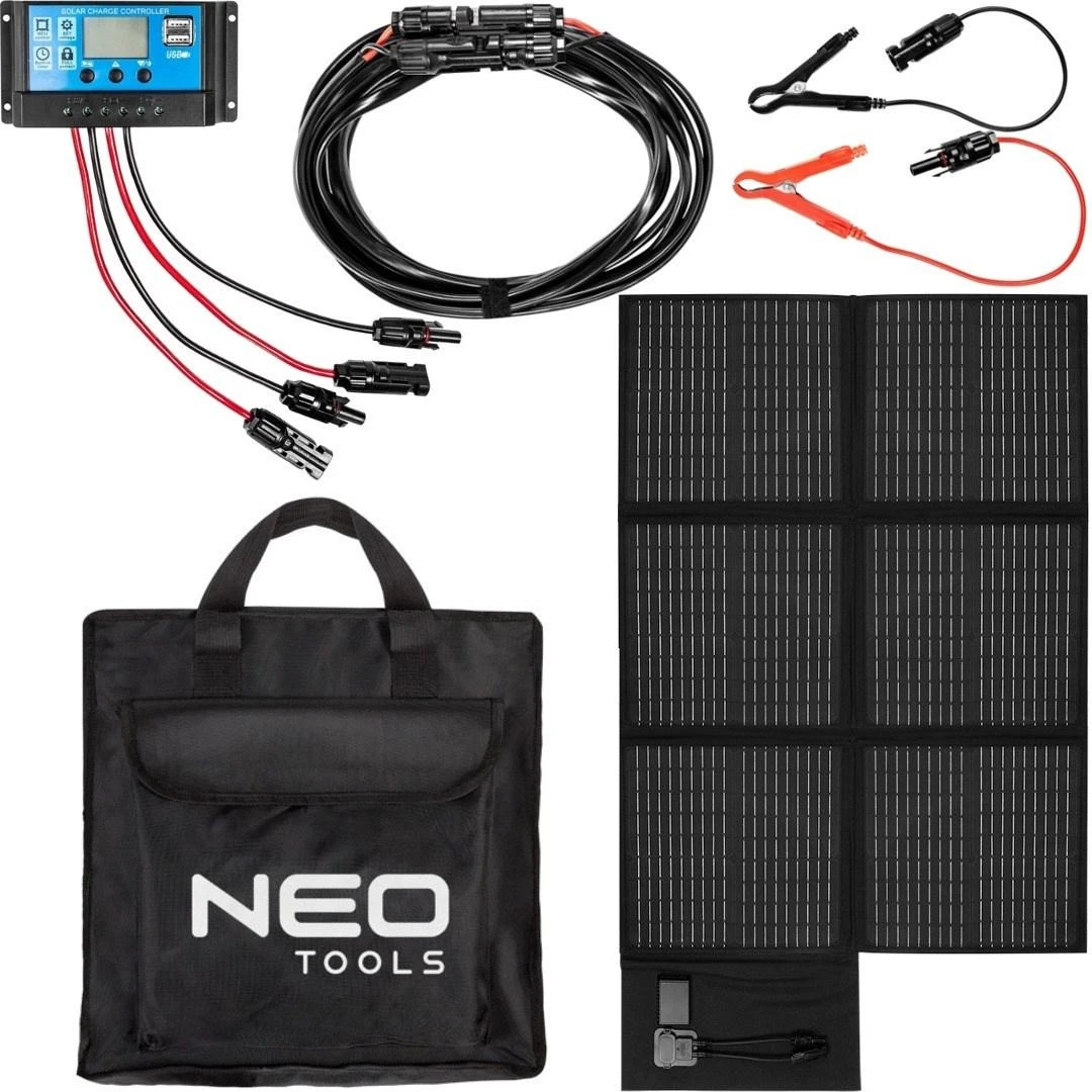 nešiojamasis saulės kolektorius, "neo tools", 120 w, saulės įkroviklis, 90-141